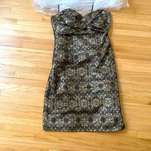 Nicole miller tafffeta strapless dress